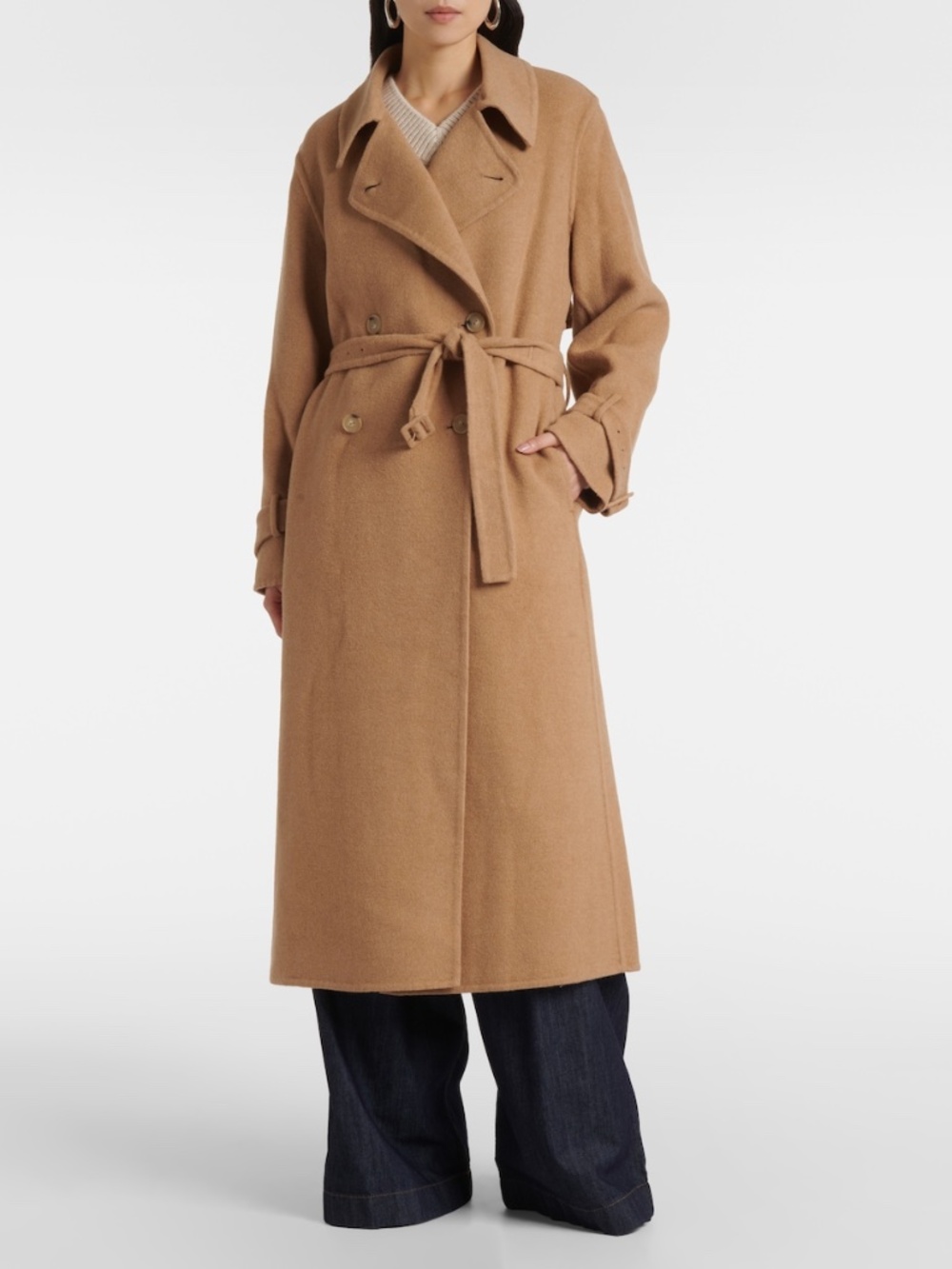 Business Casual Camel Luxury Vintage Wool Cashmere Angora Blend
